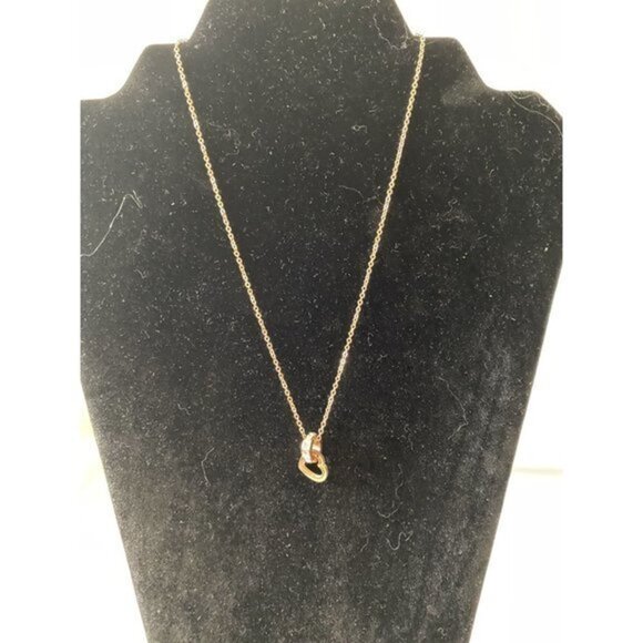 Heart and Crystal Rose Gold Chain Necklace - Picture 9 of 11